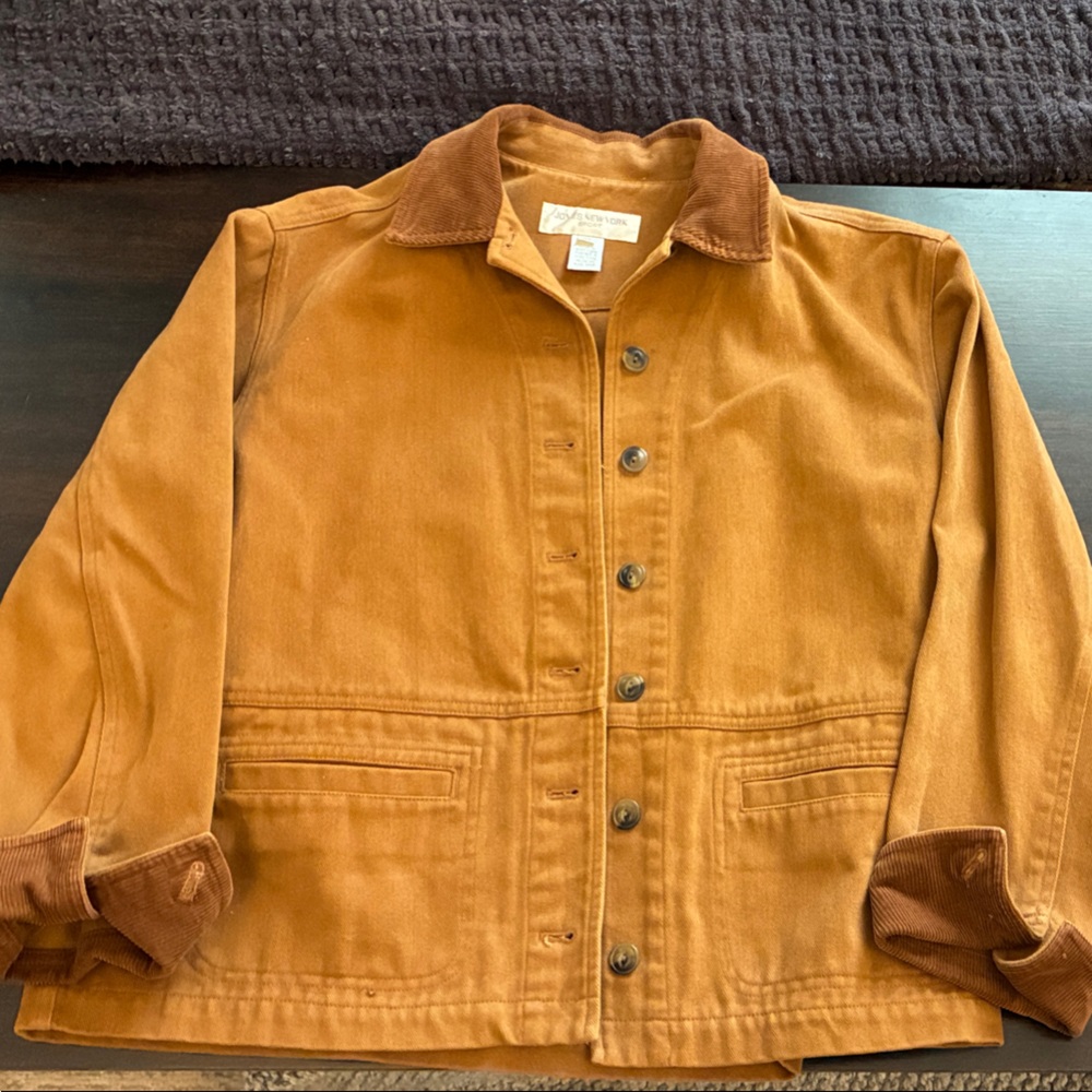 Jones New York Caramel Tan Brown Jacket with Corduroy Details - Picture 4 of 13